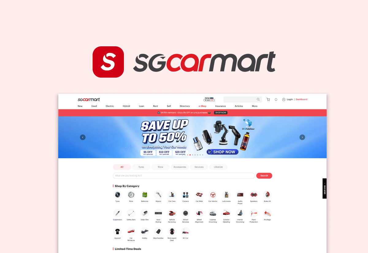 Sgcarmart e-Shop landing page redesign