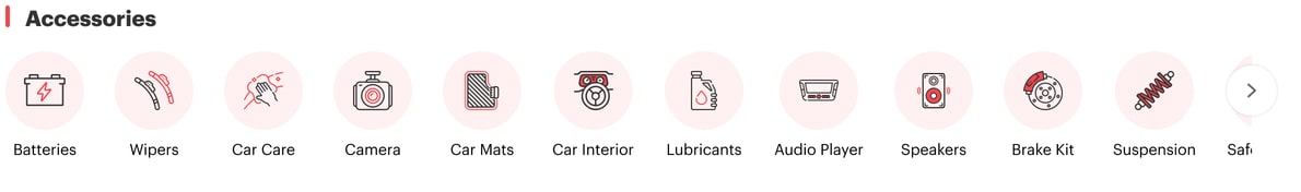 Shop by category with illustrated icons