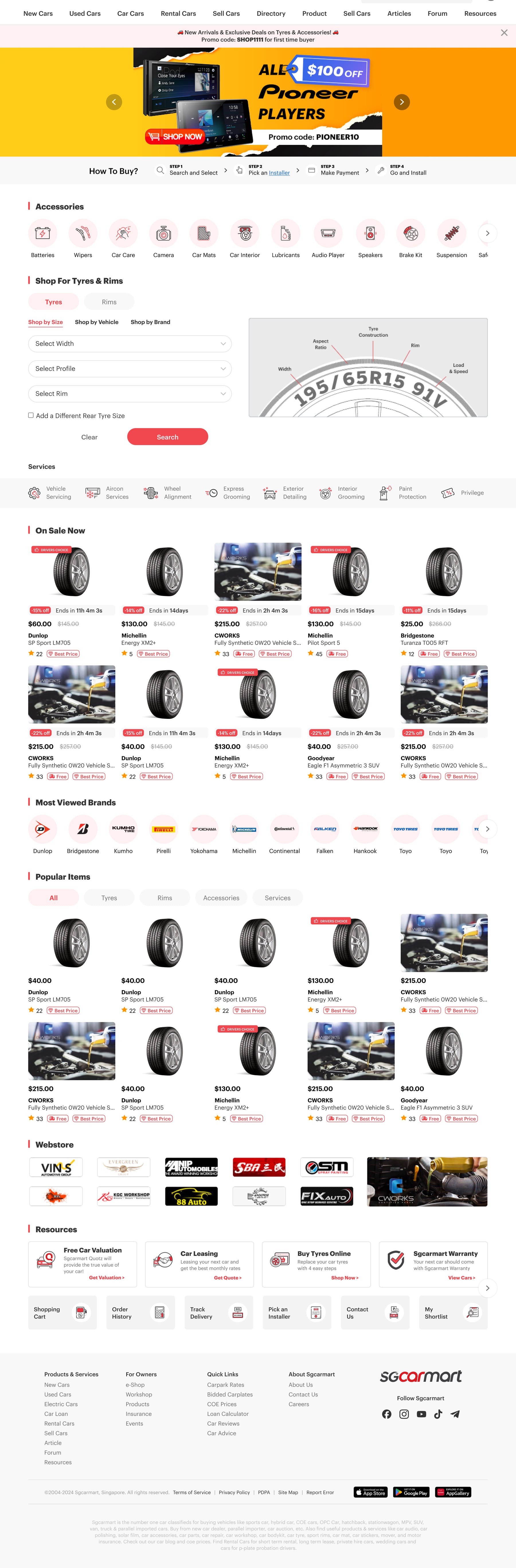 Desktop wireframe of the redesigned e-Shop landing page